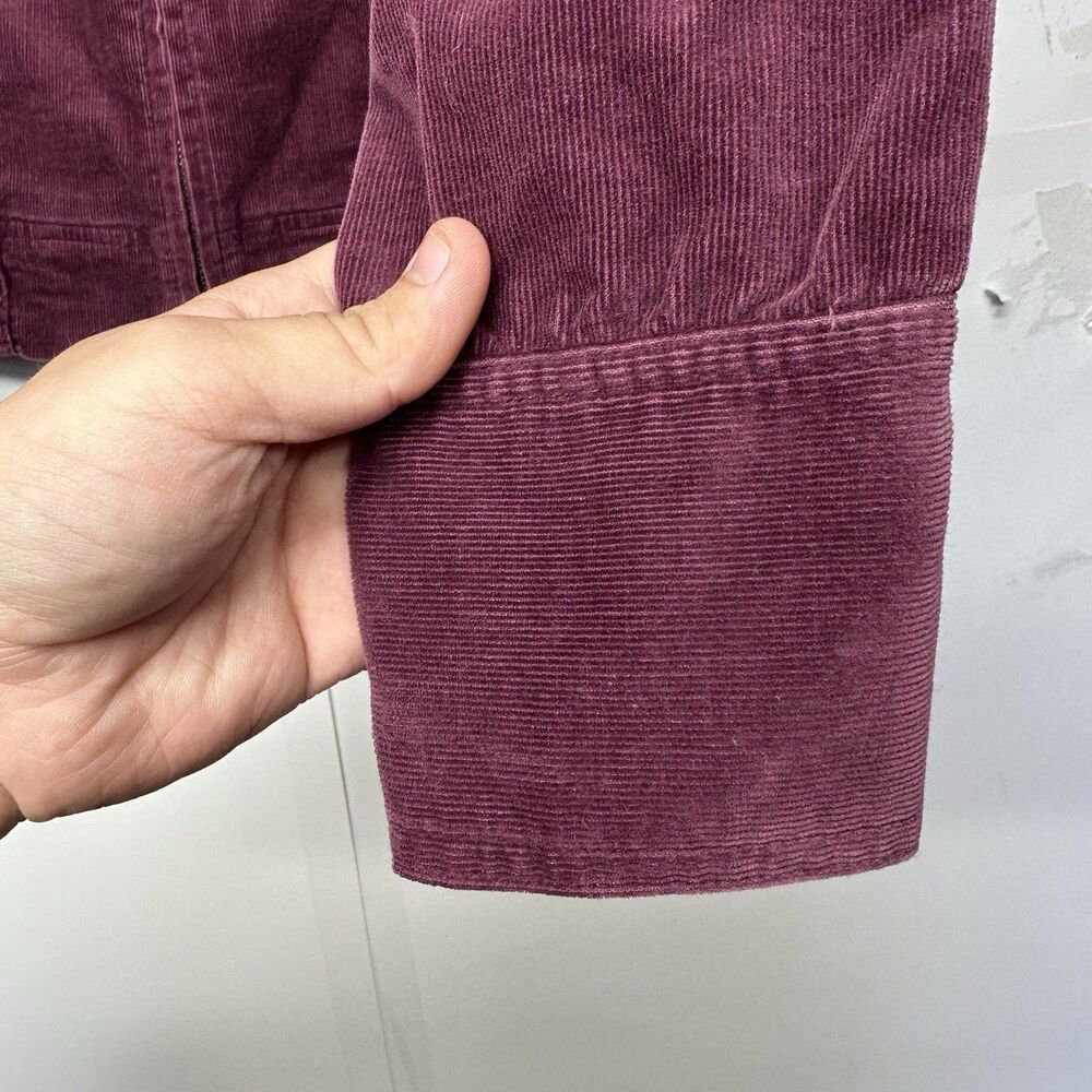 Charter Club Women’s Medium Corduroy Jacket Purple Zip Front Long Sleeve - Picture 7 of 12
